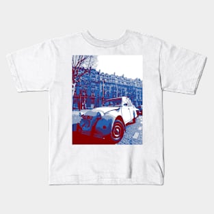 Citroen 2Cv: red, white and blue Kids T-Shirt